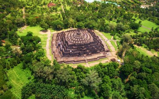 The Ancient Temple of Borobudur in Central Java, Indonesia