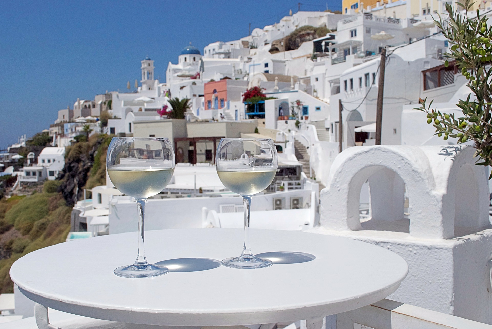 santorini and wine. An unrelated relationship!